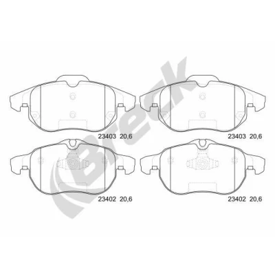 Billede af BRECK 23402 00 701 Bremseklodser Forberedt til slidindikator OPEL: Vectra C Caravan, Zafira B, Astra H Hatchback, SAAB: 9 3 Stationcar, Sedan