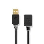 Billede af USB kabel 2.0 A han Hun 480 Mbps Guldplateret 2.00 m Runde PVC Anthracite Window Box