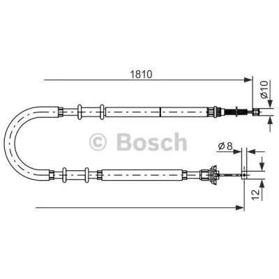 Billede af BOSCH 1 987 482 587 Håndbremsekabel 1784mm