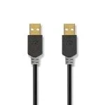 Billede af USB kabel 2.0 A han 480 Mbps Guldplateret 2.00 m Runde PVC Anthracite Window Box