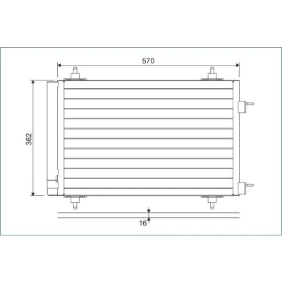 Billede af VALEO 818170 Kondensator uden tørrer Aluminium 362 R 134a PEUGEOT: 308 I SW, 307 Hatchback, CITROËN: C4 Coupe