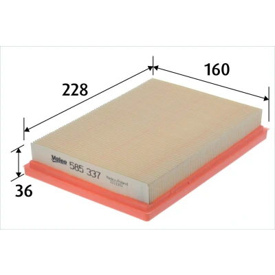 Billede af VALEO 585337 Luftfilter 36 160 228 Filterindsats TOYOTA: Corolla VIII Compact, Sedan, Liftback