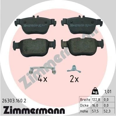 Billede af ZIMMERMANN 26303.160.2 Bremseklodser Ikke forberedt til slidindikator Billede svarer leveringsomfang, med glideplade SEAT: Leon IV Sportstourer