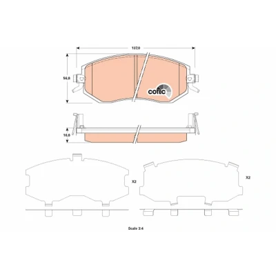 Billede af TRW COTEC GDB3519 Bremseklodser med akustisk advarsel for slid SUBARU: XV I, Forester III, IV, TOYOTA: GT86 Coupe