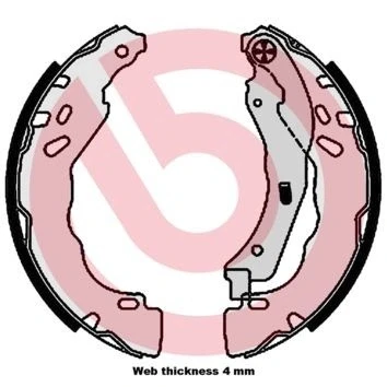 Billede af BREMBO S 61 544 Bremsebakker 203 39 med håndbremsegreb CITROËN: C4 II Cactus, C3 II, DS3 Hatchback, PEUGEOT: 208 I Hatchback