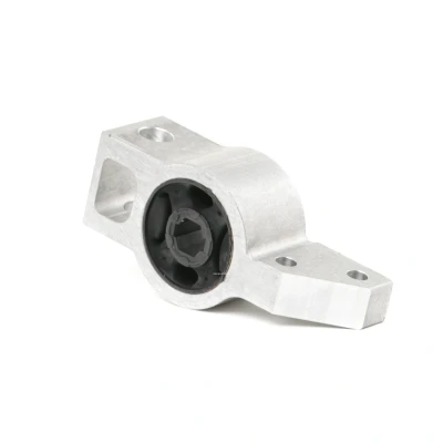 Billede af FEBI BILSTEIN 27069 Bøsning med holder venstre foraksel, nede, bag Aluminium, Gummi VOLKSWAGEN: Touran I, Golf 6, 5, SKODA: Octavia II Hatchback