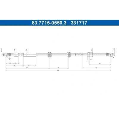 Billede af ATE 83.7715 0550.3 Bremseslange 548mm M10x1mm