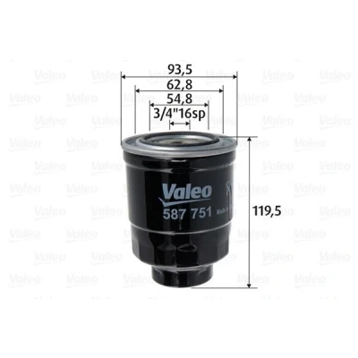 Billede af VALEO 587751 Brændstoffilter Påskruet filter TOYOTA: Avensis III Stationcar, Verso, Auris Hatchback