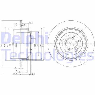 Billede af DELPHI BG2826 Bremseskiver 266 10 5 fuldstændigt olieret ubehandlet uden hjullejer, ABS sensorring SUBARU: Forester III, II