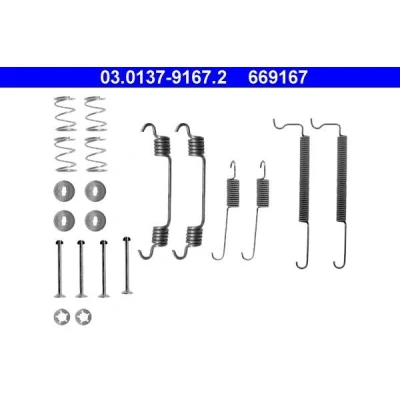 Billede af ATE 03.0137 9167.2 Tilbehørssæt, bremsebakker OPEL: Corsa C Hatchback, Astra F Caravan, CC, CHEVROLET: Aveo / Kalos Sedan