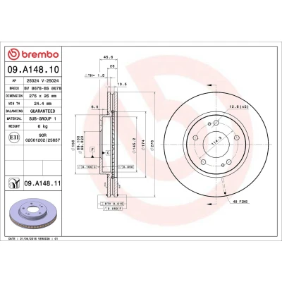 Billede af Bremseskive BREMBO 09.A148.11