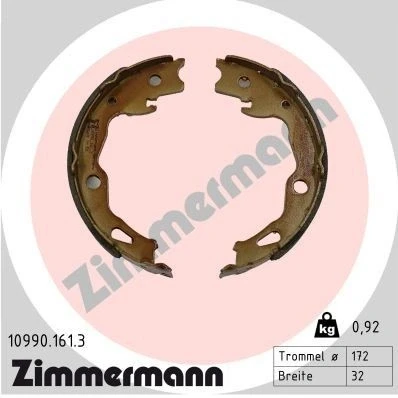 Billede af ZIMMERMANN 10990.161.3 Bremsebakker 172mm 32mm uden arm, Billede svarer til leveringsomfang
