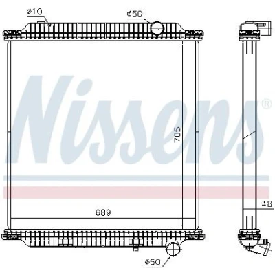 Billede af NISSENS 654760 Radiator Aluminium 705 689 48 uden ramme Loddet køleripper