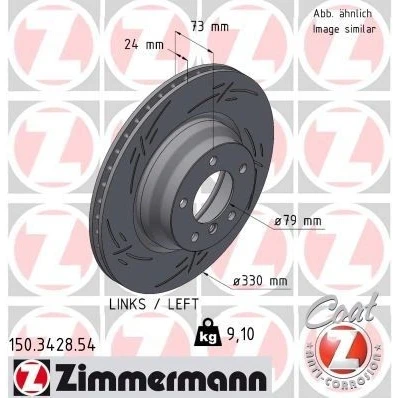 Billede af ZIMMERMANN 150.3428.54 Bremseskiver 330 24 6/5 5 120 indvendigt ventileret, opslidset coatet højkarboniseret BMW: 3 Touring, Sedan, 1 Hatchback