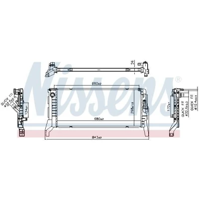 Billede af NISSENS 606789 Radiator Aluminium 680 299 26 med pakninger uden ekspansionsbeholder, ramme Loddet køleripper