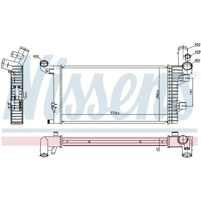Billede af NISSENS 67172 Radiator Aluminium 570 298 40 uden ramme Loddet køleripper