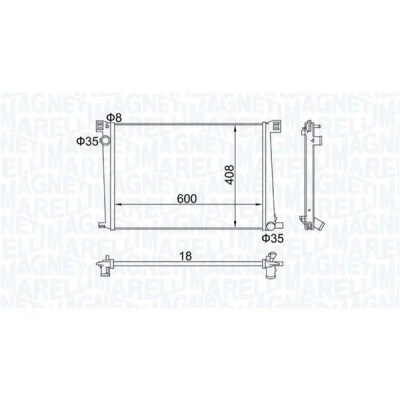 Billede af MAGNETI MARELLI 350213168600 Radiator 600 408 16 Loddet køleripper