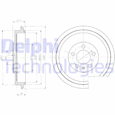 Billede af DELPHI BF406 Bremsetromler uden ABS sensorring, hjullejer 290 SKODA: Octavia I Hatchback