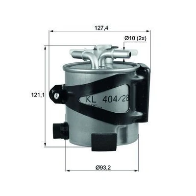 Billede af MAHLE ORIGINAL KLH 44/25 Brændstoffilter Ledningsfilter 10 med holder RENAULT: MEGANE 3 Grandtour, GRAND SCENIC 3,