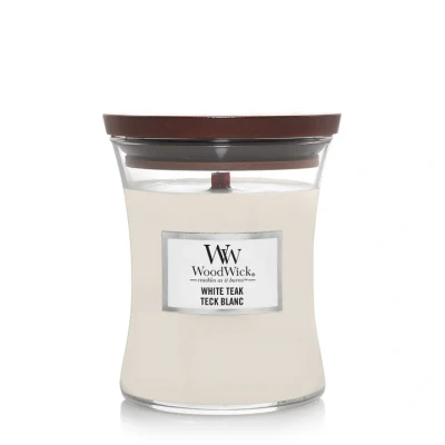Billede af WoodWick Scented Candle Medium White Teak 11 cm / ø 10