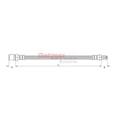 Billede af METZGER 4111689 Bremseslange 414 VOLKSWAGEN: Beetle, Kaefer Cabriolet