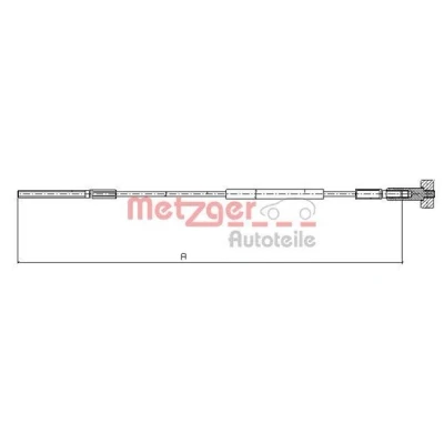 Billede af METZGER 11.5936 Håndbremsekabel foran 279 COFLE OPEL: Astra G Caravan, Zafira A, Vectra B Sedan