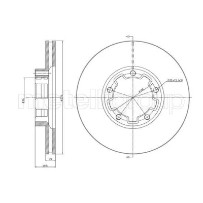 Billede af METELLI Bremseskive 276,3mm 24,3mm 5 ventileret 23 1557 Bremseskiver, Skivebremser