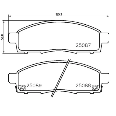 Billede af BREMBO P 54 055 Bremseklodser med akustisk advarsel for slid uden tilbehør MITSUBISHI: L200 / Triton IV Pick up, Ladvogn Chassis