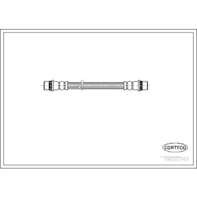 Billede af CORTECO 19025743 Bremseslange bagaksel 193 RENAULT: CLIO 3