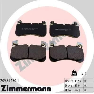 Billede af ZIMMERMANN 20581.170.1 Bremseklodser Forberedt til slidindikator Billede svarer leveringsomfang LAND ROVER: Range Rover Sport, 4
