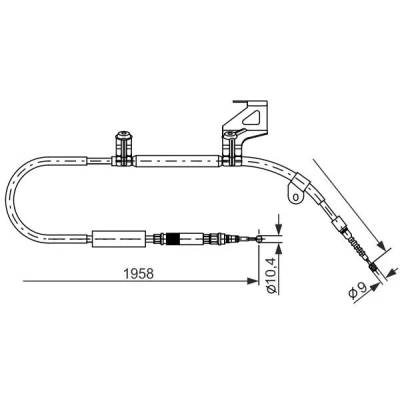 Billede af BOSCH 1 987 477 604 Håndbremsekabel 1958 AUDI: A6 C5 Sedan