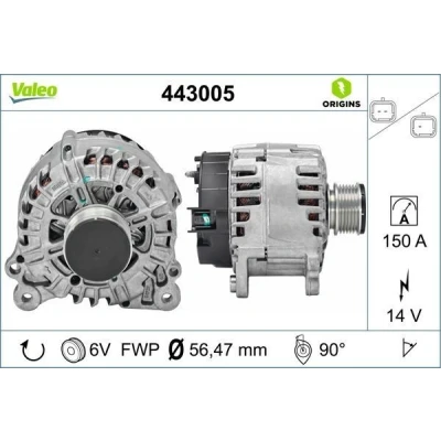 Billede af VALEO 443005 Generator 14V 150A RENAULT: GRAND SCENIC 3, Clio 4, DACIA: Lodgy, LOGAN MCV 2, 2