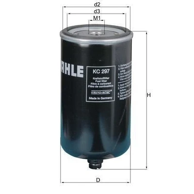 Billede af MAHLE ORIGINAL KC 297 Brændstoffilter Påskruet filter