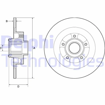 Billede af DELPHI BG9134RS Bremseskiver 290 11 5 fuldstændigt olieret ubehandlet med hjulleje, ABS sensorring RENAULT: Megane 4, GRAND SCENIC 3