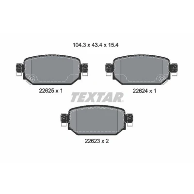 Billede af TEXTAR 2262301 Bremseklodser med akustisk advarsel for slid MAZDA: CX 3, 3 Hatchback, Sedan