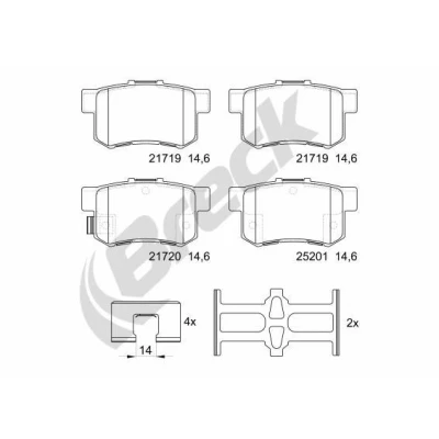 Billede af BRECK 21720 00 704 Bremseklodser med akustisk advarsel for slid tilbehør SUZUKI: SWIFT 3, SX4 I Hatchback, Sedan