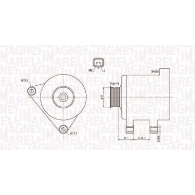 Billede af MAGNETI MARELLI 063731741010 Generator 12V 120A PEUGEOT: 308 I SW, SW 2, CITROËN: C3 Hatchback