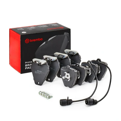 Billede af BREMBO P 85 038 Bremseklodser Inkl. slidadvarselskontakt med bremsecaliperskruer, stempelklips uden tilbehør AUDI: A6 C4 Avant, A8 D2