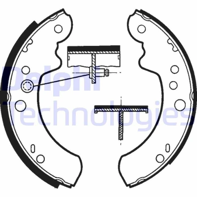 Billede af DELPHI LS1313 Bremsebakker 254mm 70mm