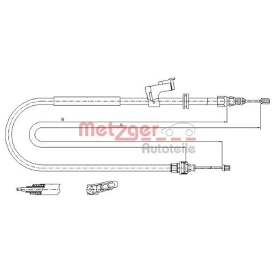 Billede af METZGER 11.5495 Håndbremsekabel bagved til højre 2067/1854 COFLE FORD: S Max Mk1, Galaxy Mk2 MPV