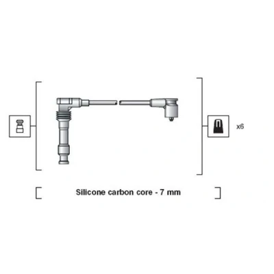 Billede af MAGNETI MARELLI 941318111050 Tændkabelsæt OPEL: Calibra A, Vectra A Sedan, Omega B Sedan
