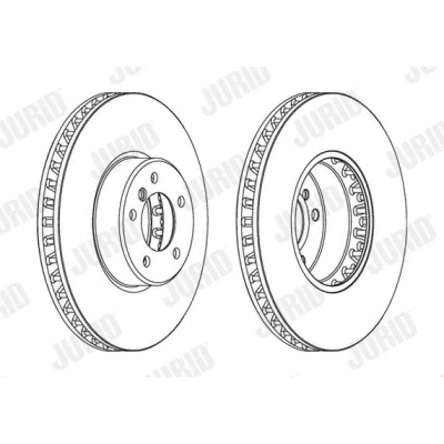 Billede af JURID 563045JC 1 Bremseskiver 348 36 5 ventileret coatet med skruer BMW: Touring, Sedan, 6 Coupe