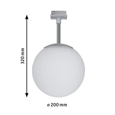 Billede af Paulmann URail Globe kuglelampe i krom, opalglas
