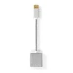 Billede af DisplayPort kabel Han DVI D 24 + 1 Pin hun 1080p Guldplateret 0.20 m Runde Flettet Sølv Cover Window Box