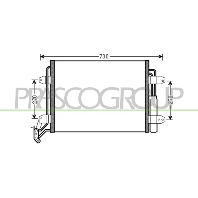 Billede af PRASCO VG807C001 Kondensator med tørrer 15mm 13mm Aluminium 580mm VOLKSWAGEN: Tiguan I