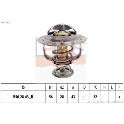 Billede af EPS 1.880.399S Termostat 82 56 Made in Italy OE Equivalent uden pakning TOYOTA: Avensis Verso, Corolla VIII Compact, I Sedan, LEXUS: IS 2