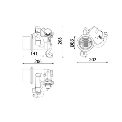 Billede af MAHLE ORIGINAL CE 39 000P EGR køler uden pakning med ventil