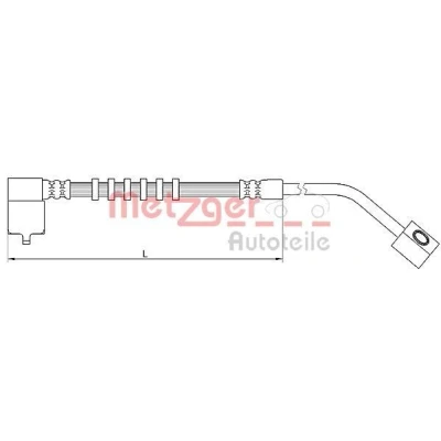 Billede af METZGER 4110686 Bremseslange venstre foraksel 310 UNF3/8&quot; 24 CHRYSLER: PT Cruiser Cabriolet