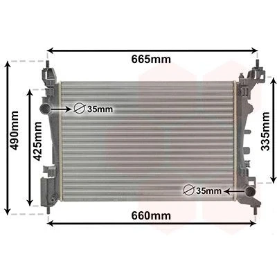 Billede af VAN WEZEL 37002574 Radiator Aluminium 540 375 25 Mekanisk fuget køleripper OPEL: Corsa D Hatchback, Adam, E Hatchback