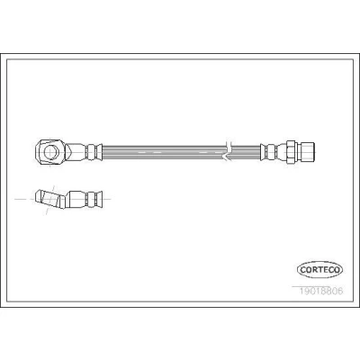 Billede af CORTECO 19018806 Bremseslange foraksel 349
